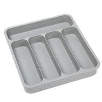 Expandable Cutlery Drawer Organizer Adjustable 6 Slot Kitchen Utensil Tray - Grey