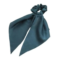 Chiffon Ponytail Scarf Bow Elastic Hair Rope Tie Scrunchies Ribbon Hair Bands - Green