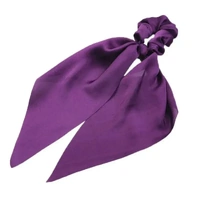 Chiffon Ponytail Scarf Bow Elastic Hair Rope Tie Scrunchies Ribbon Hair Bands - Purple