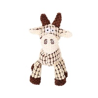 Squeaky Dog Toy Plush Chew Rope Pet Puppy Toys with Squeaker Crinkle for Teething - White Donkey