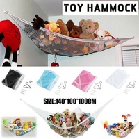 Soft Large Toy Hammock Mesh Net Storage Organizer for Bedroom Plush Toys - White