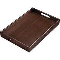 Bamboo Tea Tray Rectangular Tea Table Walnut Colour Fruit Bread Serving Plate - 28-20cm