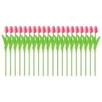 20PCS Real Touch Artificial Tulip Bouquet Fake Flowers for Home Wedding Decor - Pink
