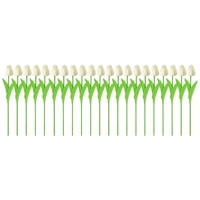 20PCS Real Touch Artificial Tulip Bouquet Fake Flowers for Home Wedding Decor - White