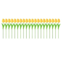 20PCS Real Touch Artificial Tulip Bouquet Fake Flowers for Home Wedding Decor - Yellow
