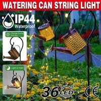 Solar Led Watering Can String Light Outdoor Garden Art Waterfall Lamp Decoration - Style A: Shower + Lamp