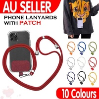 Adjustable Phone Lanyard with Patch for Most Cases Neck Strap Holder - Light Grey