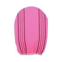Fiber Cleaner Bath Glove Exfoliating Towel Body Rub Shower Scrub Glove Washcloth - Pink