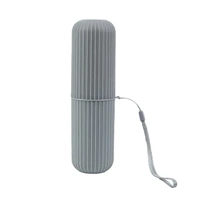 Travel Toothbrush and Toothpaste Holder Portable Bathroom Storage Box Case Cover - Grey