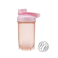 500ml Protein Powder Shake Ball Bottle Sport Mixer Shaker Mixing Drinking Cup - Pink