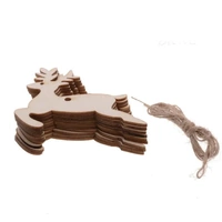 Wooden Christmas Hanging Ornament for Tree DIY Craft Decoration 10pcs - Deer01