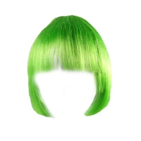Short Bob Wig with Bangs for Women Synthetic Cosplay Party Hair in 14 Colours - Green