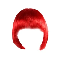Short Bob Wig with Bangs for Women Synthetic Cosplay Party Hair in 14 Colours - Red