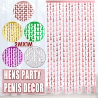 Metallic Tinsel Curtain 2m x 1m Hens Party Backdrop Foil Fringe Hanging Decor - Green