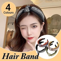Women Lady Retro Boho Embroidery Cotton Wide Hair Headband Head Wrap Band hoop - Green