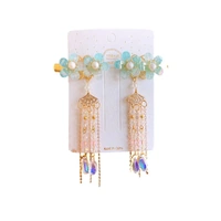 2Pcs Hanfu Flower Hair Clip with Pearl Tassel Butterfly Hairpin for Women and Girls Party - E002