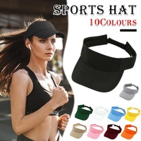 Women Adjustable UV Protection Sport Visor Cap Beach Sun Hat New Stylish Design - Blue
