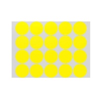 Yellow Assorted Sizes Colour Sticker Dots Adhesive Round Labels Circular Spot Scrapbook - 13mm*132 Dots
