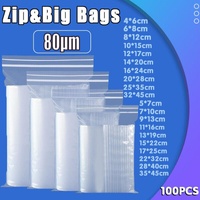 100X Bulk Clear Resealable PE Plastic Zip Bags - 13*19cm 100PCS