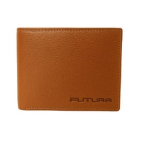 Futura Mens RFID Leather Coin Fold Over Genuine Leather Wallet - Tan