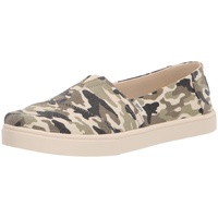 TOMS Womens Casual Canvas Slip On Sneakers Shoes Espadrilles Flats - Army Camo Camouflage - US 9