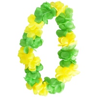 Green & Yellow Hawaiian Lei – Two-Tone Floral Necklace for Luau & Summer Parties Australia Day