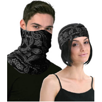 Seamless Tube Bandana Head Scarf Face Cover Mask Pattern Mask Neck Gaiter - Black