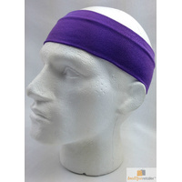 PLAIN HEADBAND Elastic Stretch Sports Yoga Hair Band Unisex 8cm Wide - Purple
