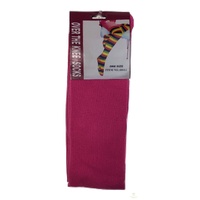 Womens Over Knee Socks Thigh High Stockings Long Stretch - Plain Pink