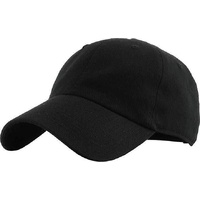 PLAIN BASEBALL CAP Hat Adjustable Blank Party Costume Curved Classic - Black