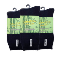 3 Pairs PREMIUM BAMBOO SOCKS Mens Heavy Duty Thick Work Socks Cushion BULK - Navy Blue - 11-14
