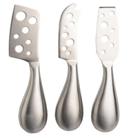3pc Euroline Stainless Steel Cheese Knife Set Kitchen Cutlery Knives - Silver