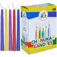 Ner Mitzvah Multi Color Standard Chanukah Candles Hannukah - 1 Pack of 44pcs