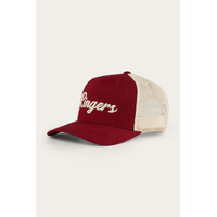 Ringers Western Hackett Trucker Baseball Cap Hat in Burgundy