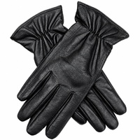 Womens Premium Kangaroo Leather Gloves 100% Wool Lined Winter Warm - Black - Small