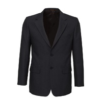 Mens Single Breasted 2 Button Suit Jacket Work Business - Pin Striped - Charcoal - 102
