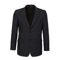 Mens Single Breasted 2 Button Suit Jacket Work Business - Pin Striped - Charcoal - 117