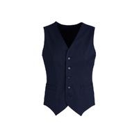 Mens Peaked Vest Waistcoat w/ Knitted Back Suit Formal Wedding Dress Up - Navy - 117