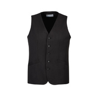 Mens Bamboo Blend Longline Vest Waistcoat w/ Stretch Business Forrnal Dress - Charcoal - 92