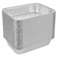48x Aluminium Disposable Foil Food Container Trays Pans Baking Roast Bulk 45x34x6.5cm