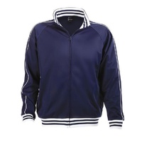 Identitee Mens Varsity Track Suit Top Jacket Jumper Long Sleeve - Navy Blue - XXX-Large (Plus Size)
