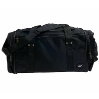 44L Foldable Duffel Bag Travel Gym Sports D-Zip Top Shoulder Strap - Black