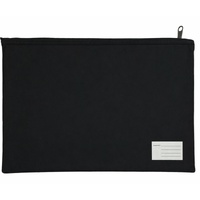 Leuts Jumbo Pencil Case Zip Large Capacity Pen Pouch Compartments - Black