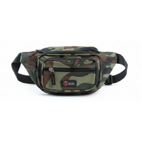 Canvas CAMO BUM BAG Camouflage Waist Travel Belt Wallet Money Security Zips