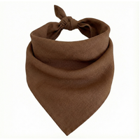 BANDANA 100% COTTON Head Wrap Durag Bandanna Summer Scarf Mask in Plain Brown