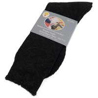 1 Pair Merino Wool Blend Work Socks Thermal Hiking Winter Warm Socks - Black - 7-11