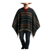 PREMIUM MEXICAN PONCHO Spanish Costume Wild West Cowboy Party Bandit  12467