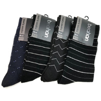 2 Pairs COTTON BUSINESS SOCKS Mens Dress Crew Plain Work Casual - Assorted - 6-11