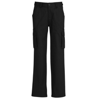 Mens CARGO PANTS Work Wear Trousers 100% COTTON Tradie Pockets Military 310gsm - Black - 132""