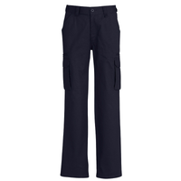 Mens CARGO PANTS Work Wear Trousers 100% COTTON Tradie Pockets Military 310gsm - Navy - 102""